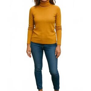 NEW B FLAWLESS ribbed brushed hacci cowl turtleneck long sleeve top in dark must